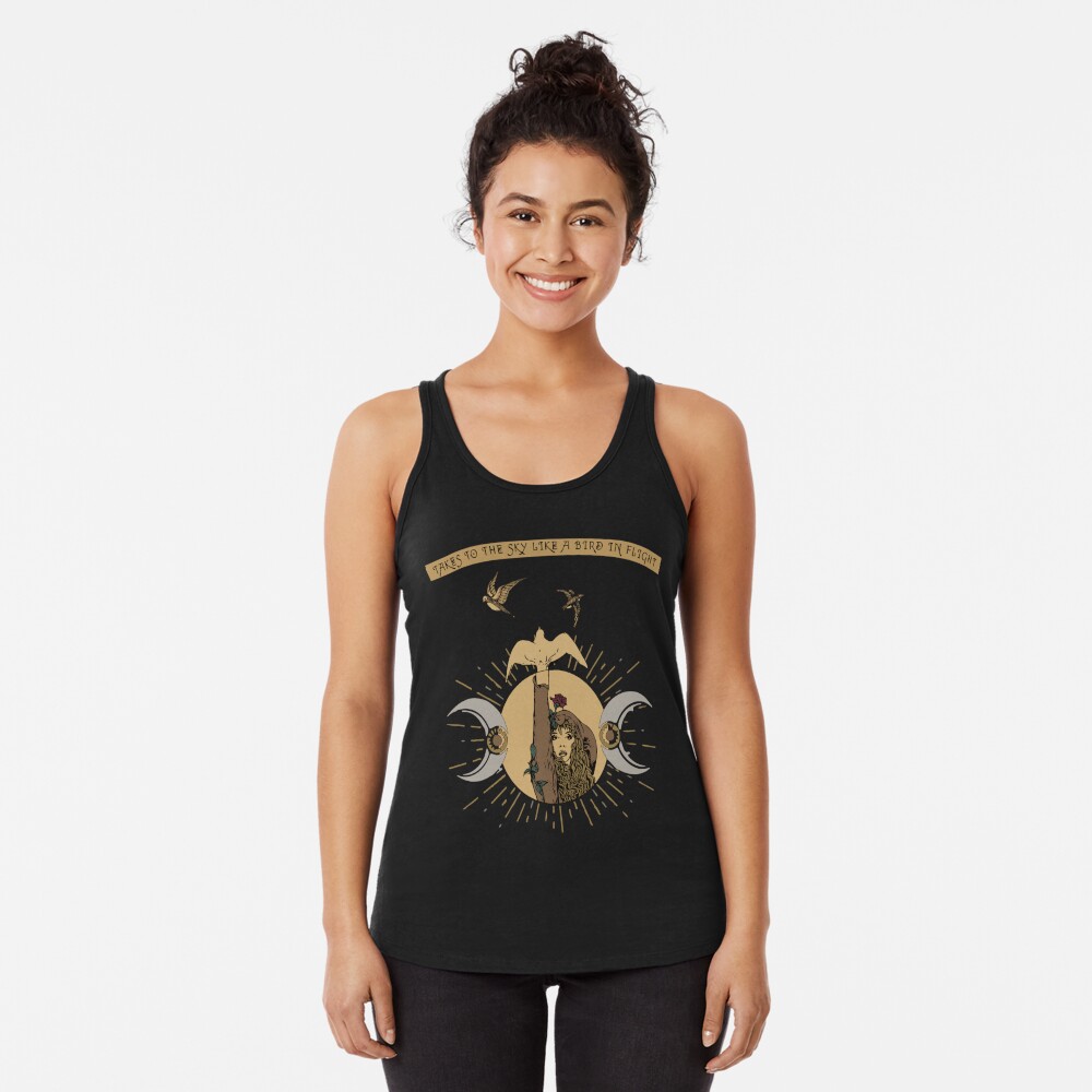 Discover Takes to the sky like a bird in flight - Dreams & Freedom Racerback Tank Top