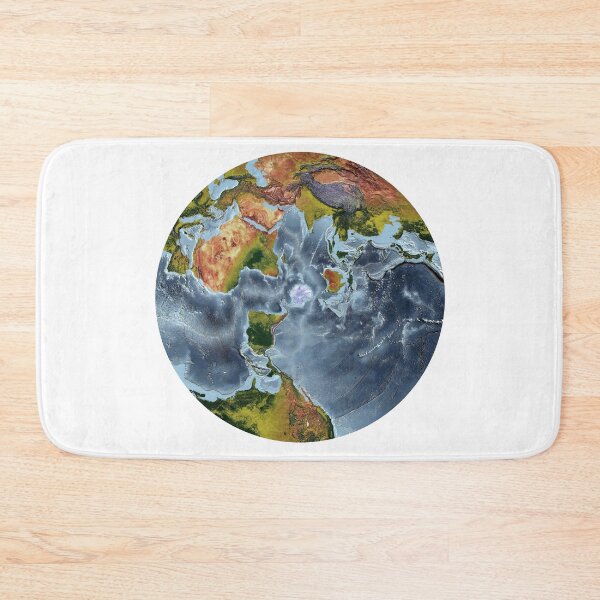 Item preview, WGS 1984 Australian Antarctic Polar projection - World Relief Map showing land and oceans designed and sold by ThinkAboutMaps.
