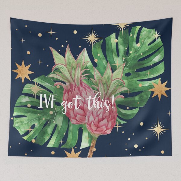 Item preview, IVF Got This Pineapples & Tropical Palm Leaves - Navy Blue designed and sold by Breece.