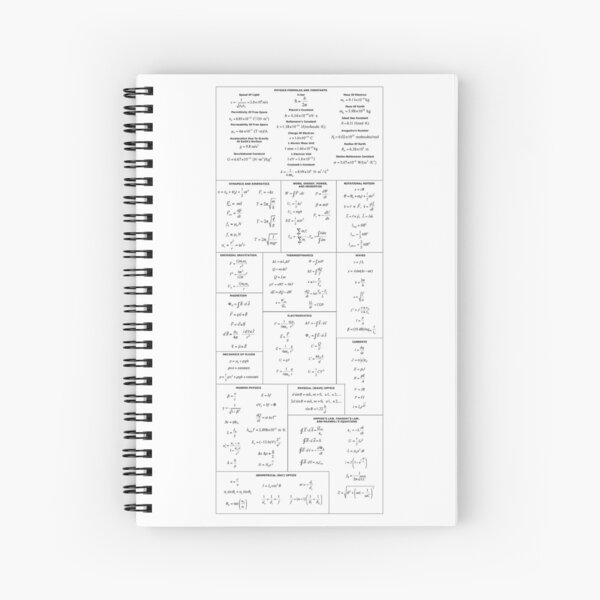 General Physics Formula Set Spiral Notebook