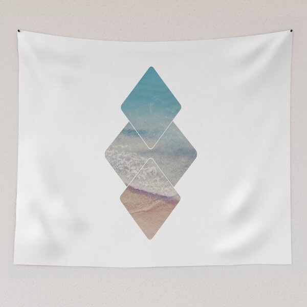 Item preview, Geometric Art ,Ocean Drawing with Beach and Sand Photography designed and sold by samasa66.