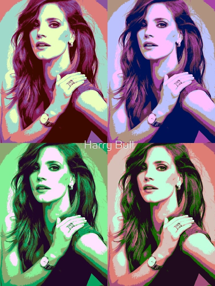 Aperçu 3 sur 3. Impression photo avec l'œuvre Jessica Chastain Pop Art créée et vendue par HarryBull.