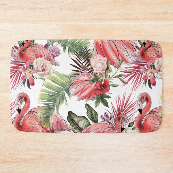 Item preview, Tropical flowers and flamingo designed and sold by Olga Melikhova.