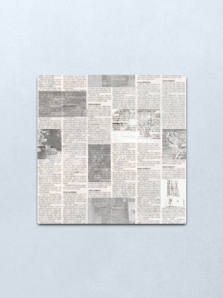 Old Grunge Unreadable Vintage Newspaper Paper Texture Seamless Pattern Metal Print By Olgersart Redbubble