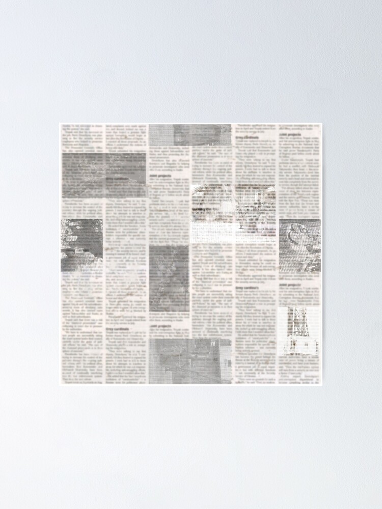 Old Grunge Unreadable Vintage Newspaper Paper Texture Seamless Pattern Poster By Olgersart Redbubble