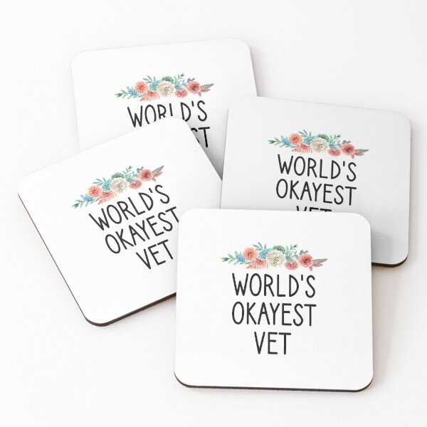 Item preview, world's okayest vet :Vet , Veterinarian, I'll be there for you, Neuter, Animal, Dog , dog Doctor, Veterinarian Gift, Veterinary ,floral style  designed and sold by Chamssou.