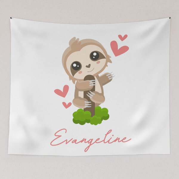 Item preview, Evangeline Sloth Baby Girl Cute Hearts designed and sold by HelloFromAja.