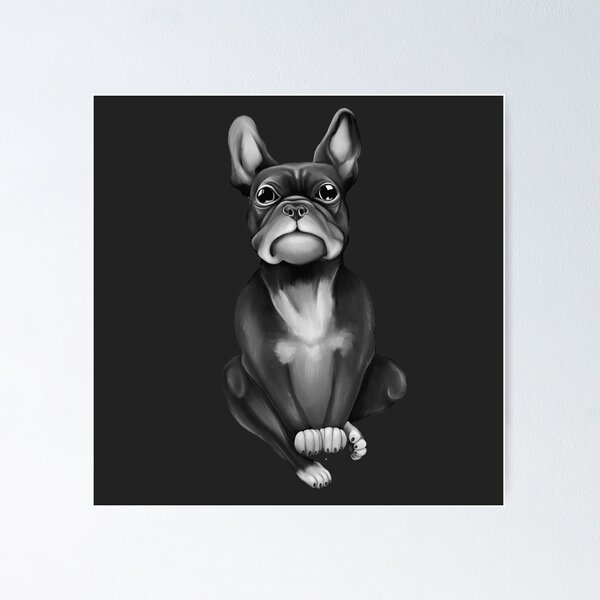 Item preview, Black dog breed French Bulldog. designed and sold by katyaZverek.