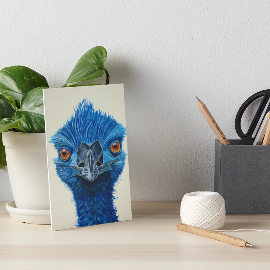 Punk blue emu bird
