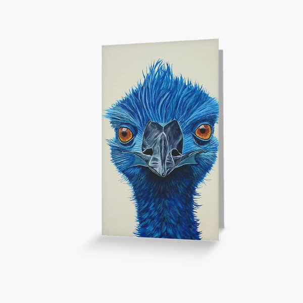 Punk blue emu bird