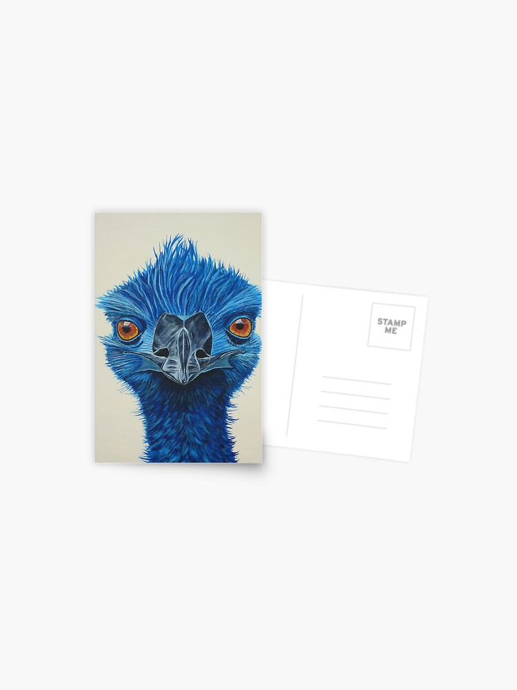 Punk blue emu bird Greeting Card for Sale by Julie Matthews
