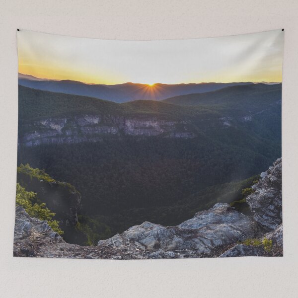 Item preview, Appalachian Mountains Linville Gorge Sunset Tapestry designed and sold by mbarimo7.