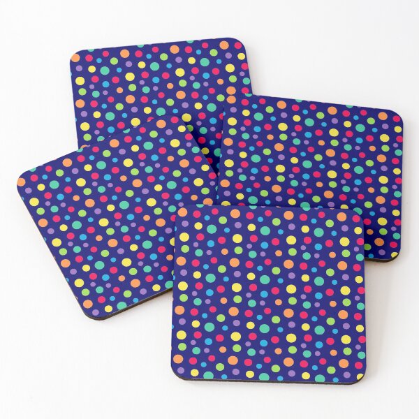 Item preview, Rainbow Polka Dot Party (navy blue) designed and sold by Design Minds Boutique.
