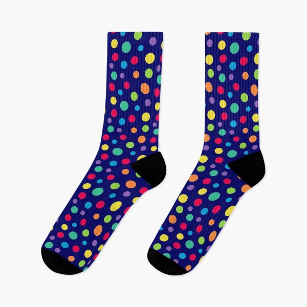 Item preview, Rainbow Polka Dot Party (navy blue) designed and sold by Design Minds Boutique.