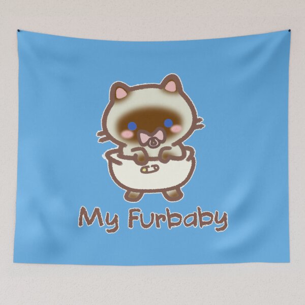 Aperçu de l'œuvre Furbaby en couches - Siamoise Cat Girl créée et vendue par LilFurKids.