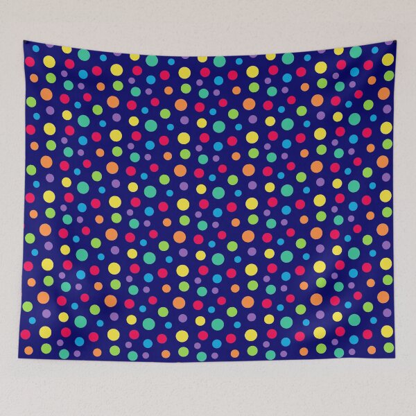 Item preview, Rainbow Polka Dot Party (navy blue) designed and sold by Design Minds Boutique.