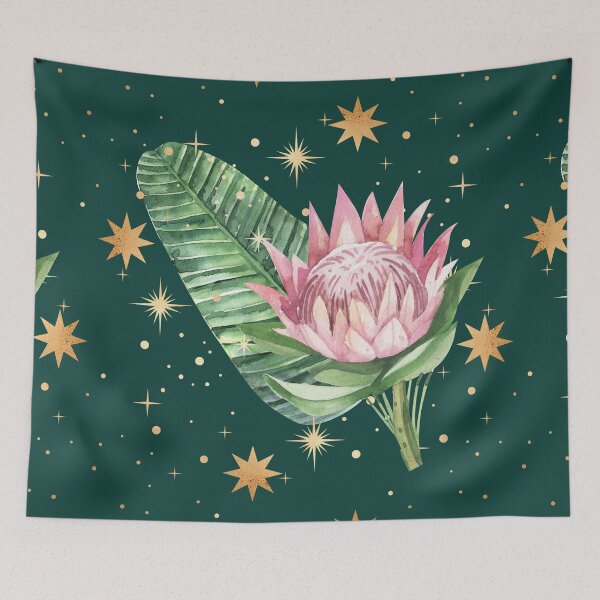 Item preview, Magic Stars and Tropical Bouquet Palm Leaf - Deep Green designed and sold by Breece.