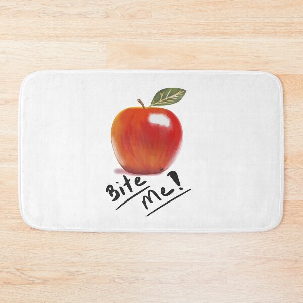 Item preview, Red Apple Illustration with handwritten Bite Me!  designed and sold by MFGB-Creations.
