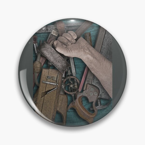 Item preview, vintage woodworking tools on wooden bench designed and sold by Val Goretsky.