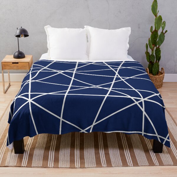 Item preview, Geometric Lines (white/navy blue) designed and sold by Design Minds Boutique.