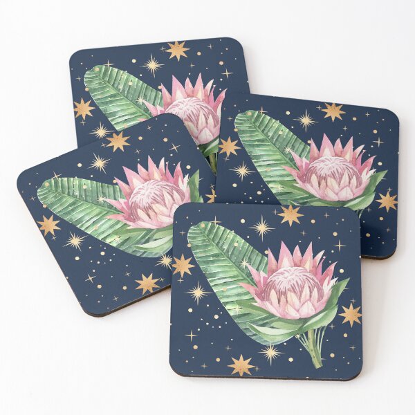 Item preview, Magic Stars and Tropical Bouquet Palm Leaf - Navy designed and sold by Breece.