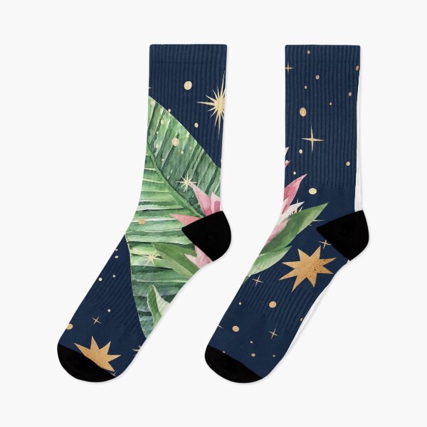 Item preview, Magic Stars and Tropical Bouquet Palm Leaf - Navy designed and sold by Breece.