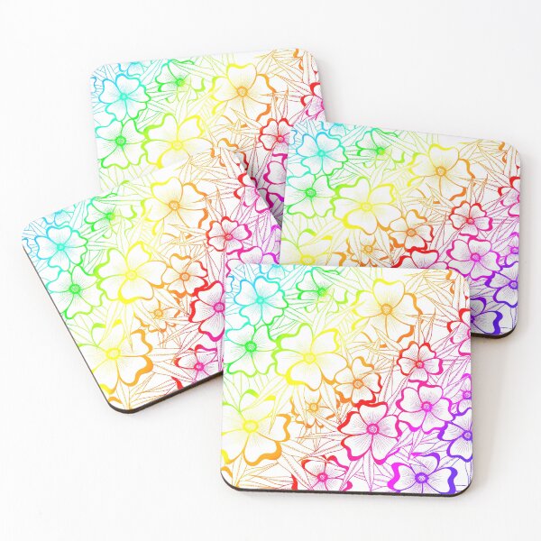 Item preview, Rainbow inked flowers designed and sold by Handmadebyjessm.