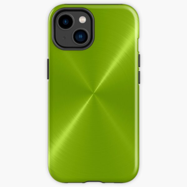 Lime Green Stainless Shiny Steel Metal iPhone Tough Case