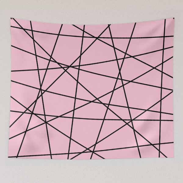 Item preview, Geometric Lines (black/blush pink) designed and sold by Design Minds Boutique.