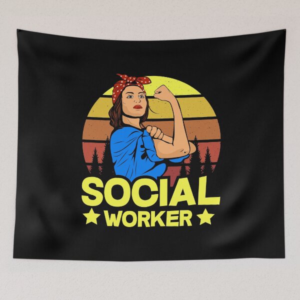 Item preview, Social Worker Female Vintage Strong Women Gift designed and sold by 2blackcherries.