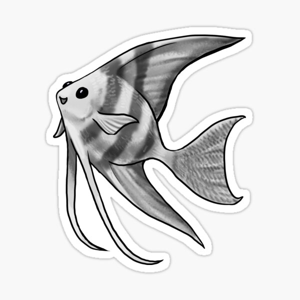 Silver Striped Angelfish Sticker