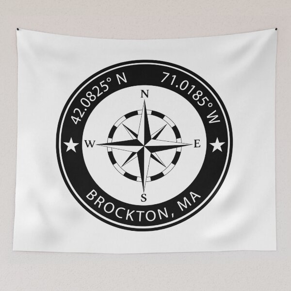 Item preview, Brockton, Massachusetts Geographical Coordinates designed and sold by TeeOhGraphics.