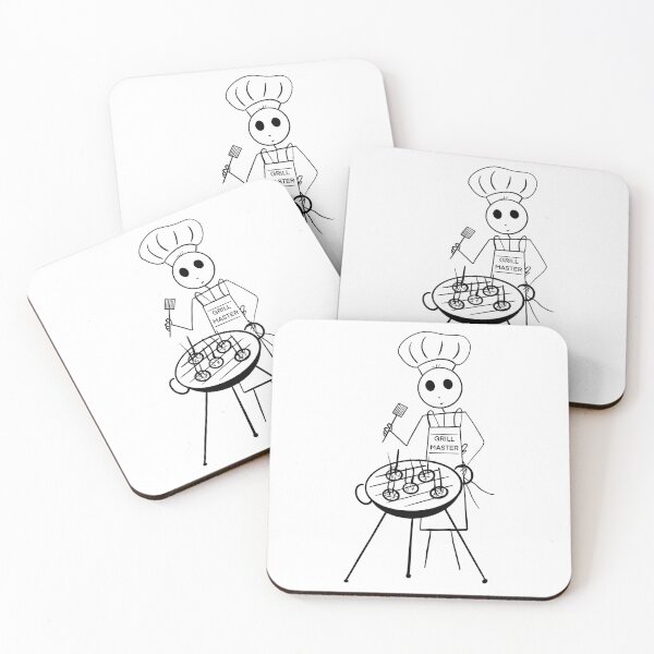Item preview, Grill Master Bad Art Series Stick man Grilling at Summer Cookout designed and sold by Cute Designs Shop.