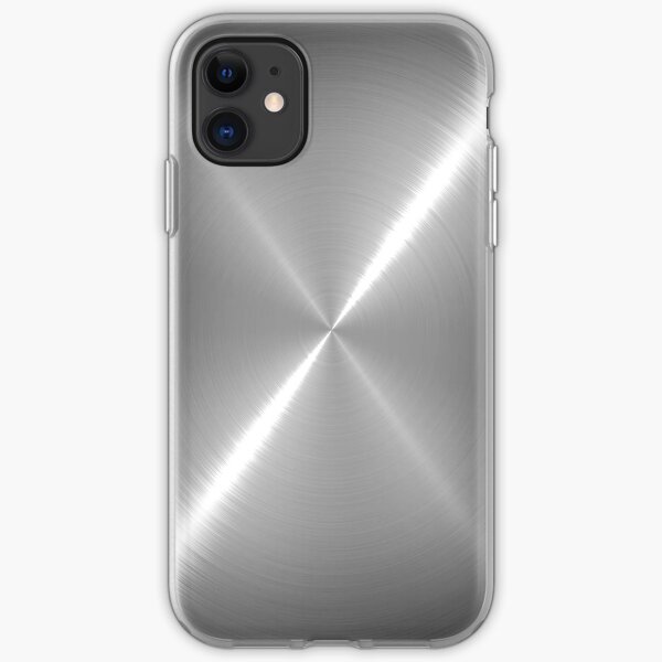 Silver Stainless Shiny Steel Metal iPhone Soft Case