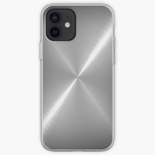 Silver Stainless Shiny Steel Metal iPhone Soft Case