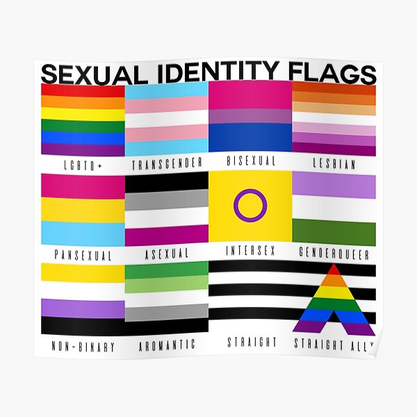 SEXUAL IDENTITY PRIDE FLAGS, LGBTQ+ PRIDE MONTH Poster