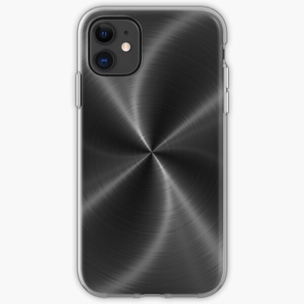 Dark Gray Stainless Shiny Steel Metal Look iPhone Soft Case
