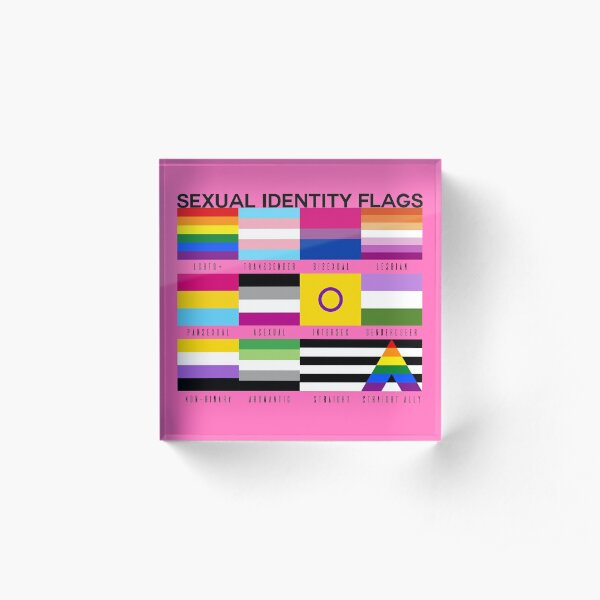 Sexual Identity Pride Flags Lgbtq Pride Month Pink Acrylic Block For Sale By Priscimissy 