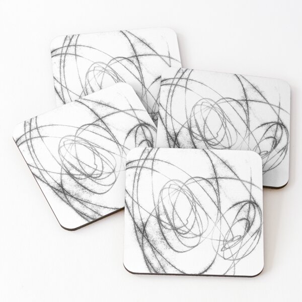 Item preview, Circuitous Black and White Minimalist Line Art designed and sold by Janine Aykens.