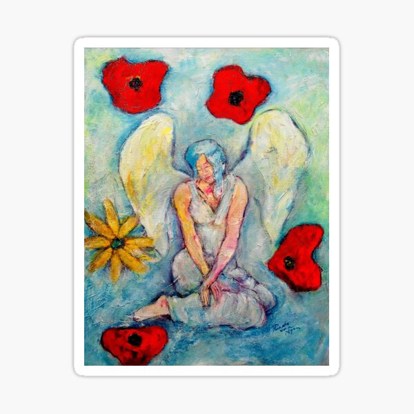 Celine, Angel image part of an Angel oracle card deck - Renate van Nijen Sticker