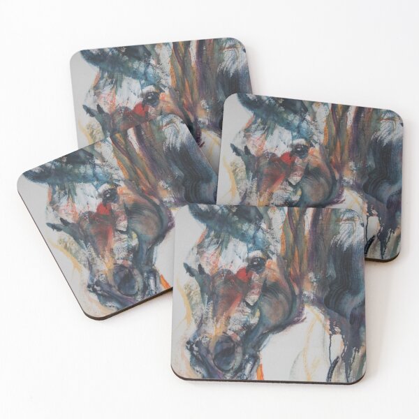 Item preview, Portrait of horse with multicolored paint designed and sold by EstelleRossetti.