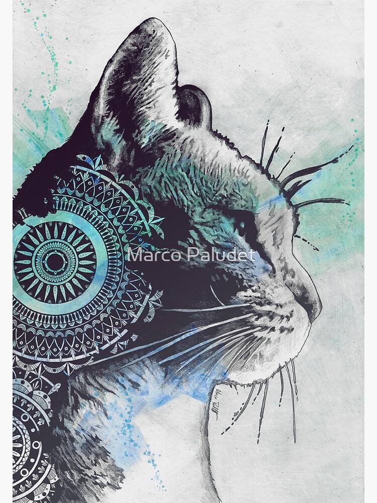 Tides Of Tomorrow: Turquoise | mandala tabby cat portrait by kiss-my-art