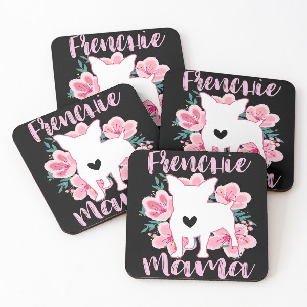 Item preview, Frenchie Mama Pink Flowers designed and sold by PrettyPittie Shop.