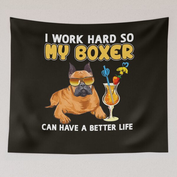 Artikelvorschau, Lustiges Boxer-Hundehemd Boxer-Hundeliebhaber-Design "Ich arbeite hart, damit mein Boxer ein besseres Leben haben kann" entworfen und verkauft von adsman68.
