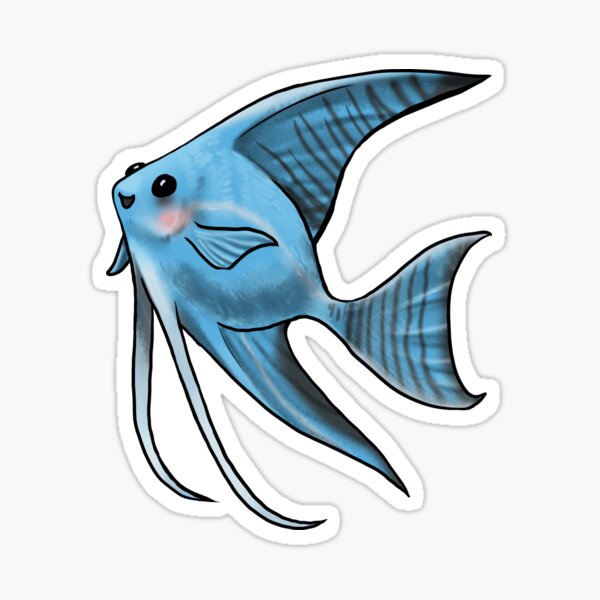 Blue Blushing Angelfish Sticker