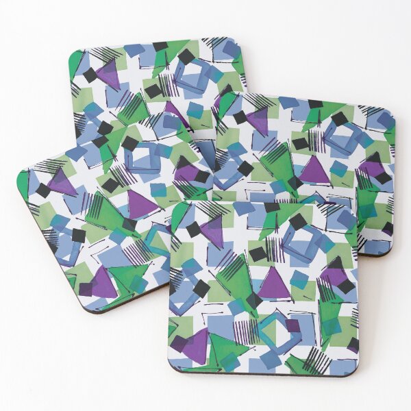 Item preview, Tossed Geometric in Blue, Green, and Purple designed and sold by Leslie Rogers Todder.