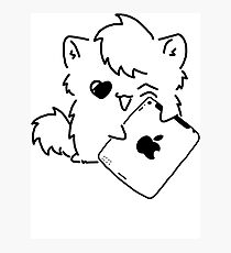 Kitty Loves iDevices! (shirt) Photographic Print