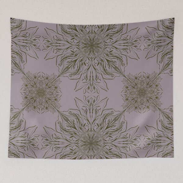 Item preview, Fancy Baroque Pattern in Olive Green and Purple designed and sold by Nugget Of Happiness.