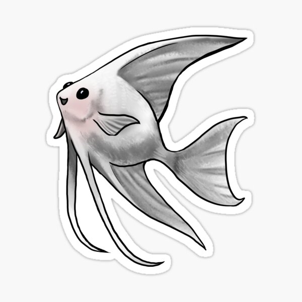 Platinum Blushing Angelfish Sticker
