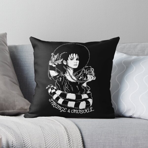 Lydia Deetz Strange and Unusual Gothic Throw Pillow
